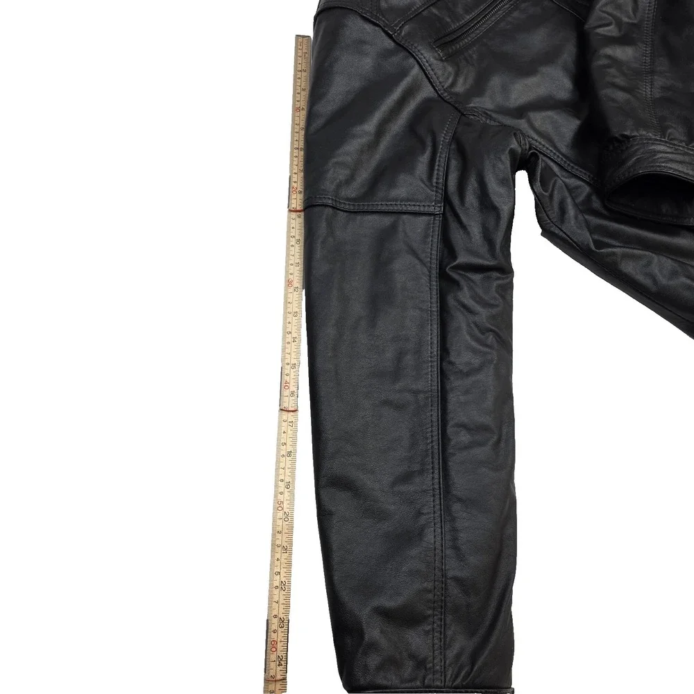Fabio's 100% Bovine‎ Leather Hooded Leather Jacket with Fleece Lining Size 44